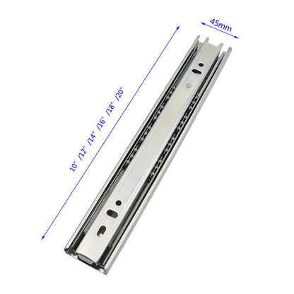 Forda Center Metal Dresser Drawer Track Guide Full Extension (4510 Silver)