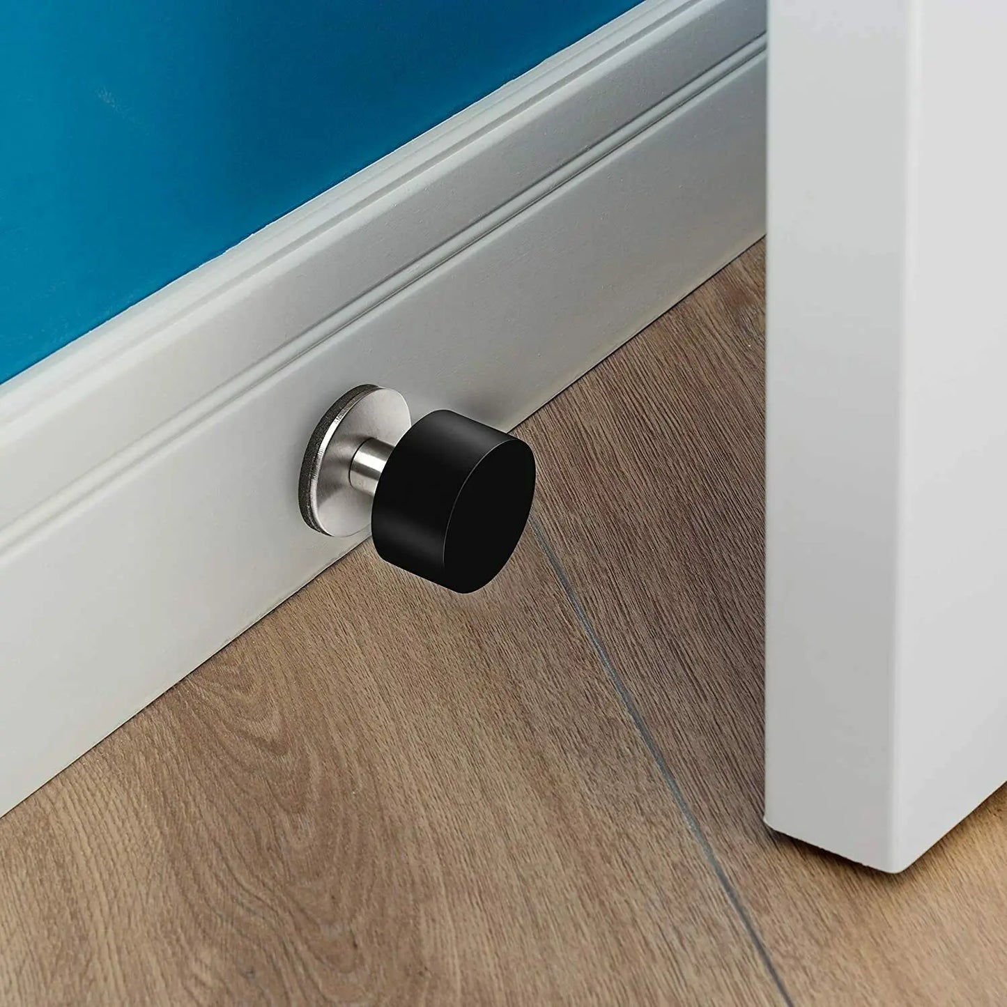 Forda Stainless Steel Punch-free Door Stopper Silent Sticker Holders Self Adhesive Wall Protectors Floor Mounted Nail-free Doorstop