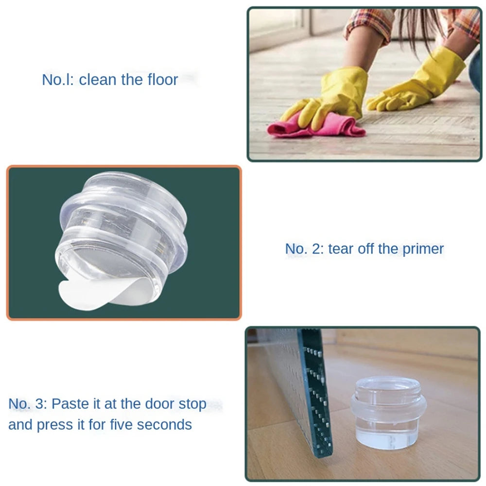 Forda Transparent Acrylic Cylindrical Anti-Collision Buffer Self Adhesive Floor Door Stopper