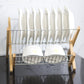 Forda Countertop Sink Dish Drying Rack with Foldable Bamboo Legs