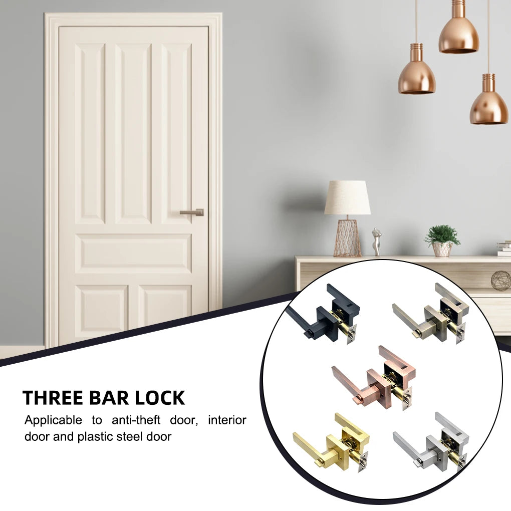 Forda Hotel Interior Door Lock Bedroom Three-bar Locks Indoor Handle