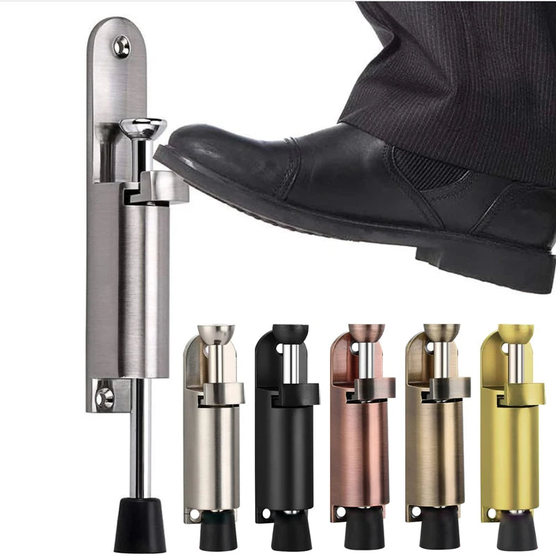 Forda Telescopic Door Stopper Spring Loaded Heavy Duty Adjustable Position with Foot Brake Wedges for Door Bottom Seam