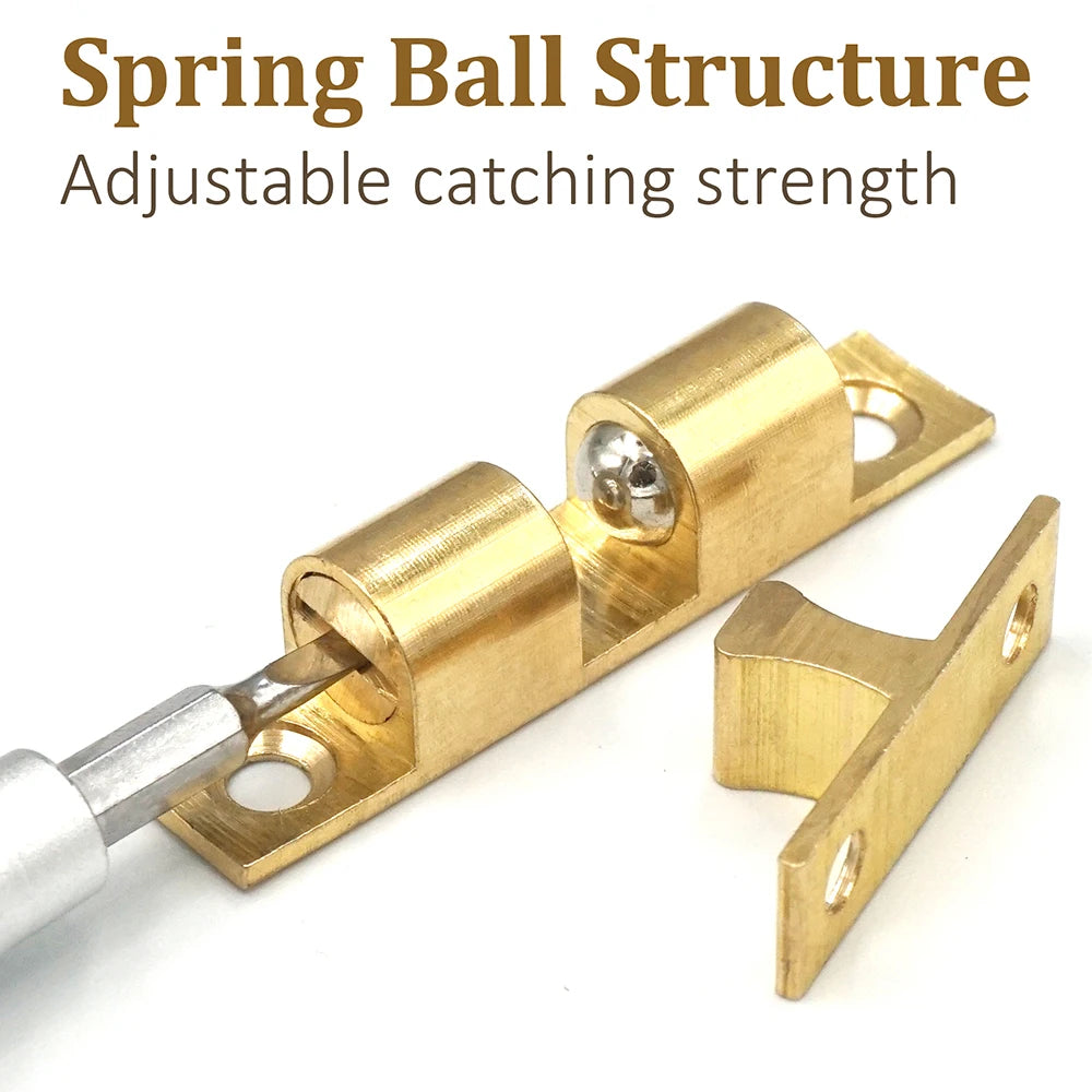 Forda Brass Cabinet Door Catch Adjustable Spring Ball Latch