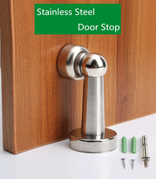 Forda Silver Stainless Steel Door Stopper Soft-Catch Magnetic DoorKeeper