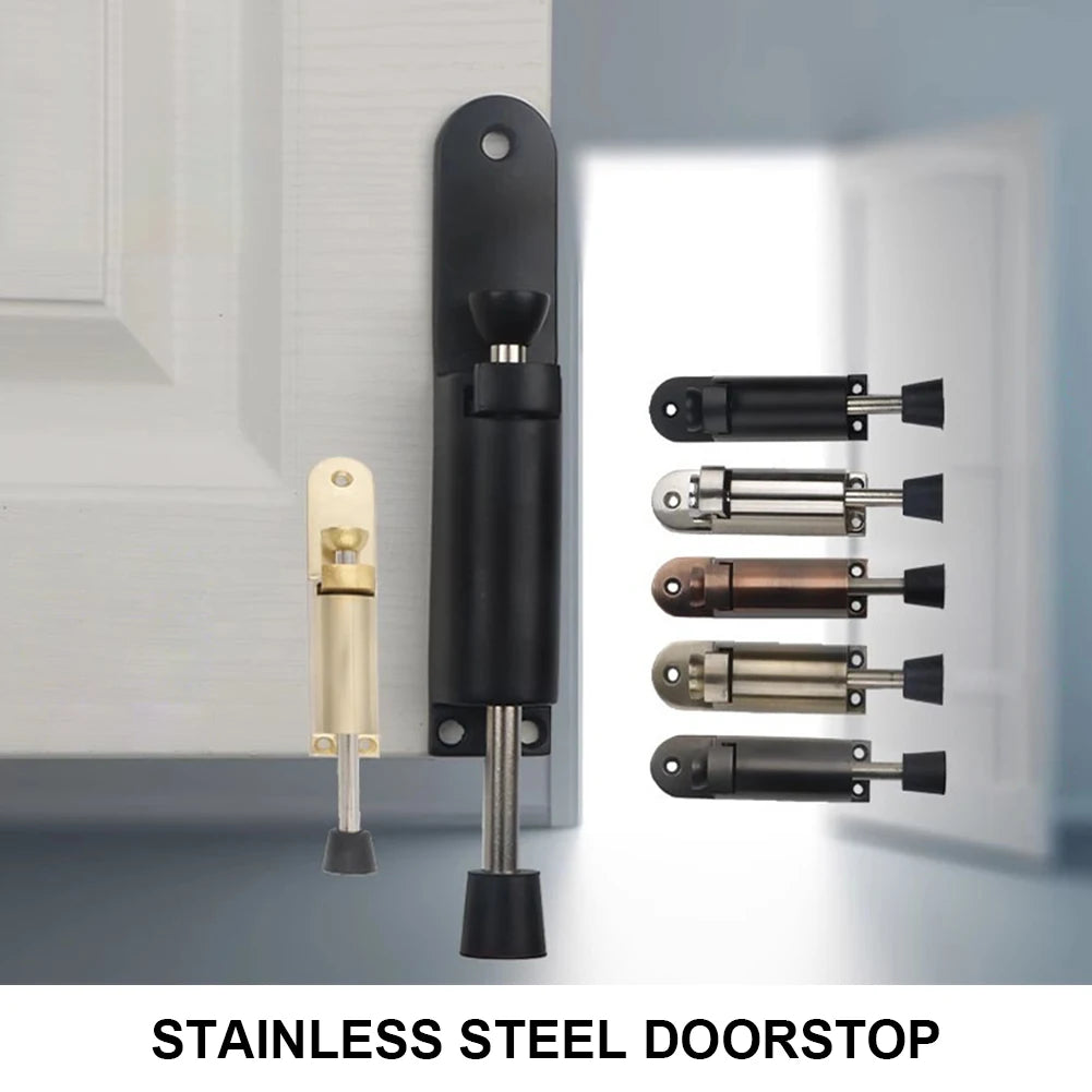 Forda Telescopic Door Stopper Spring Loaded Heavy Duty Adjustable Position with Foot Brake Wedges for Door Bottom Seam