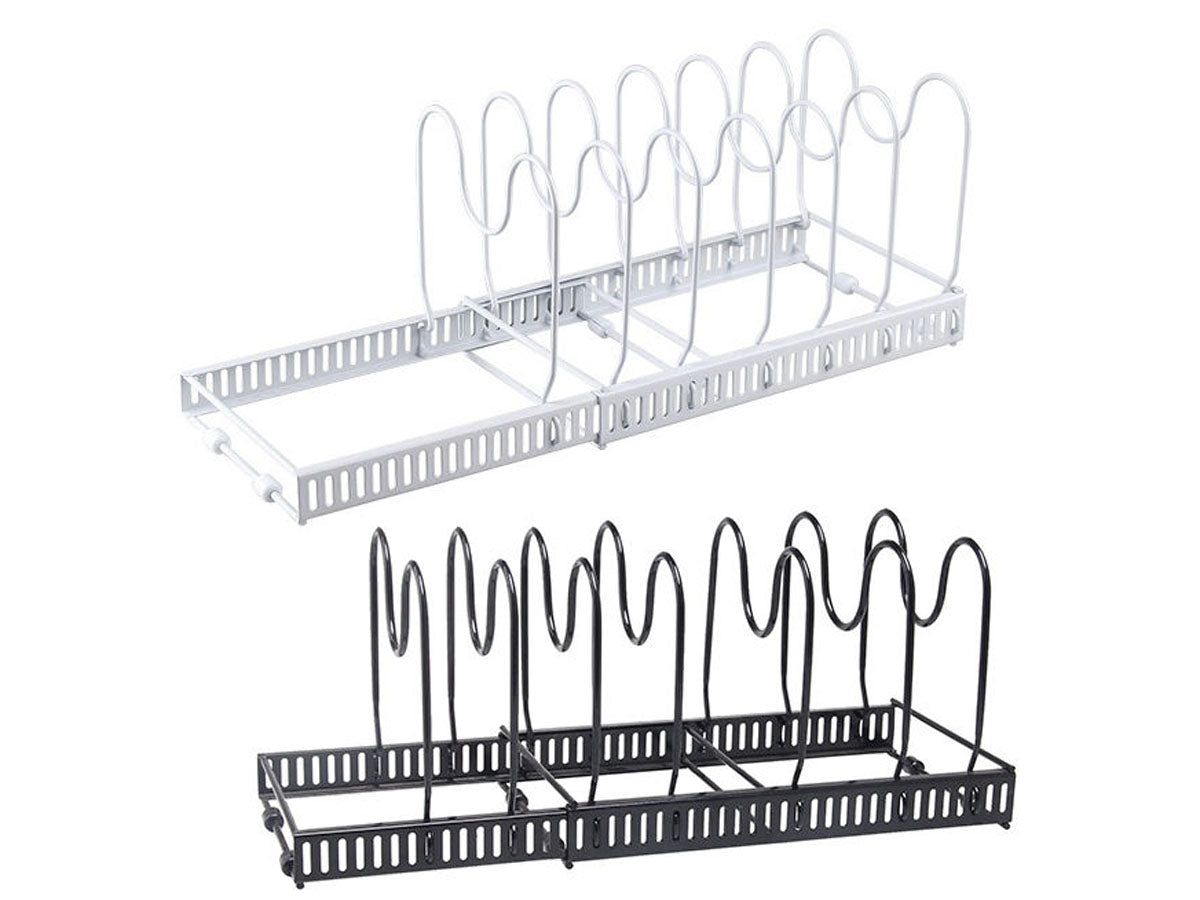 Forda Countertop Expandable Compartment Pot and Pan Organizer with U-Shape Lid holder