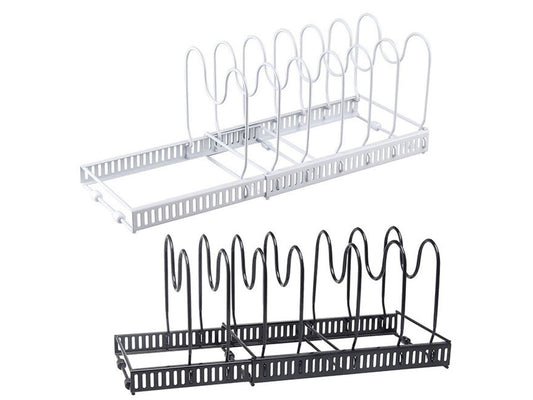 Forda Countertop Expandable Compartment Pot and Pan Organizer with U-Shape Lid holder