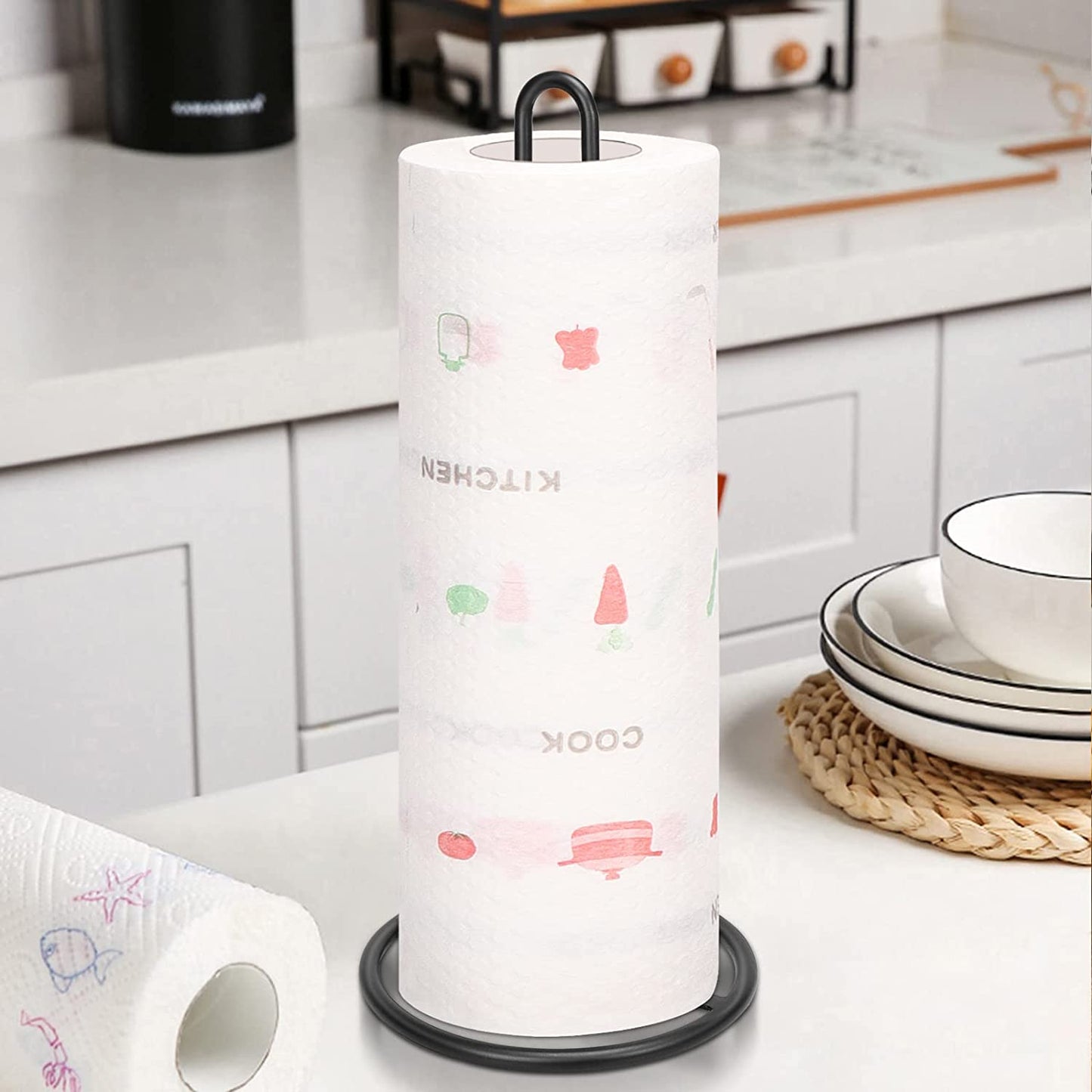 Forda Kitchen Countertop Sturdy Metal Paper Towel Stand Dispenser