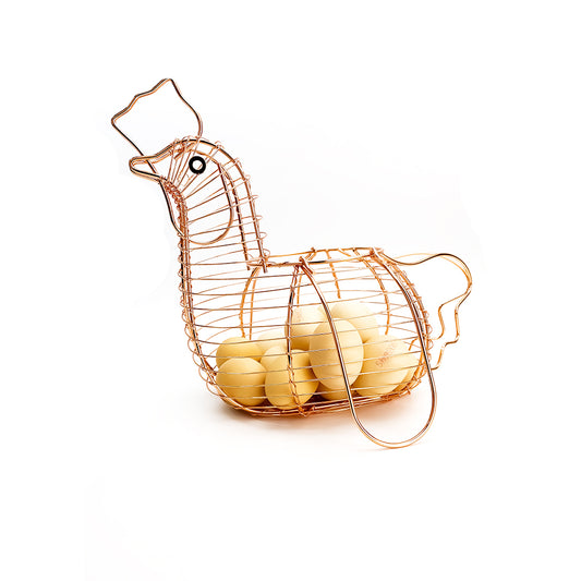 Forda Chiken Metal Wire Egg Storage Basket with Handle