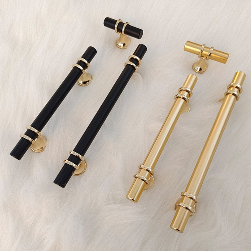 Forda Aluminium Alloy Black Gold Wardrobe Cabinet Pull Handles