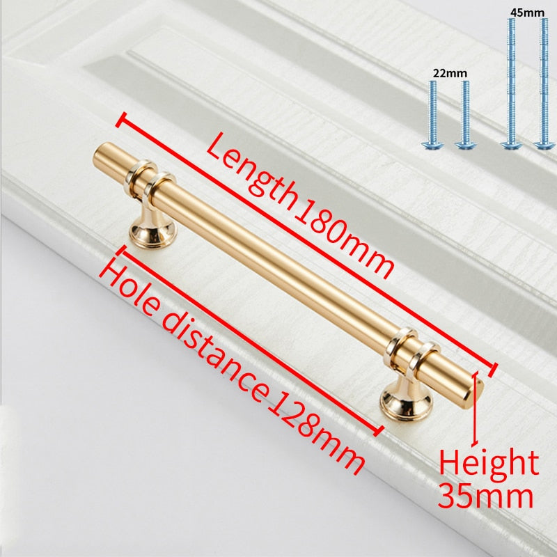 Forda Aluminium Alloy Black Gold Wardrobe Cabinet Pull Handles