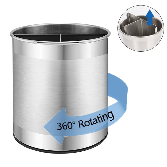 Forda Stainless Steel Rotating Cutlery Utensil Holder