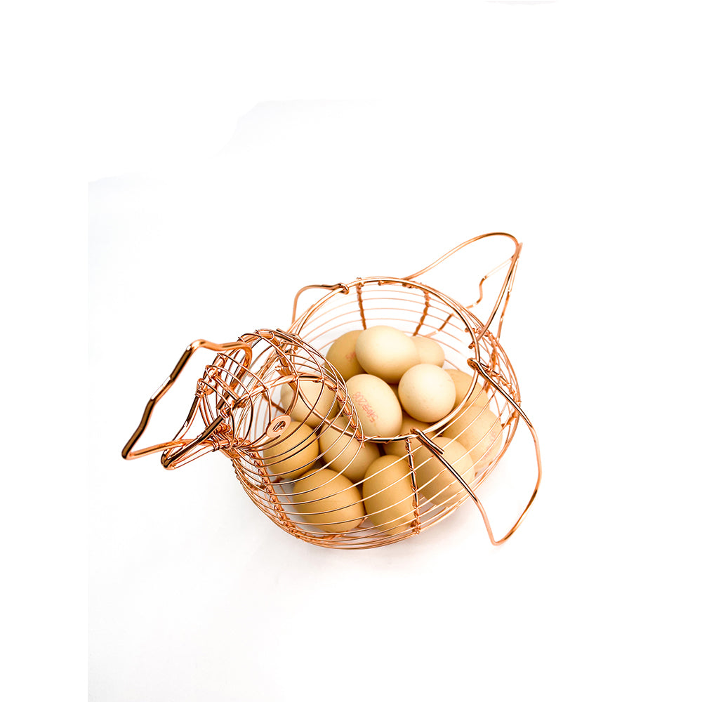 Forda Chiken Metal Wire Egg Storage Basket with Handle