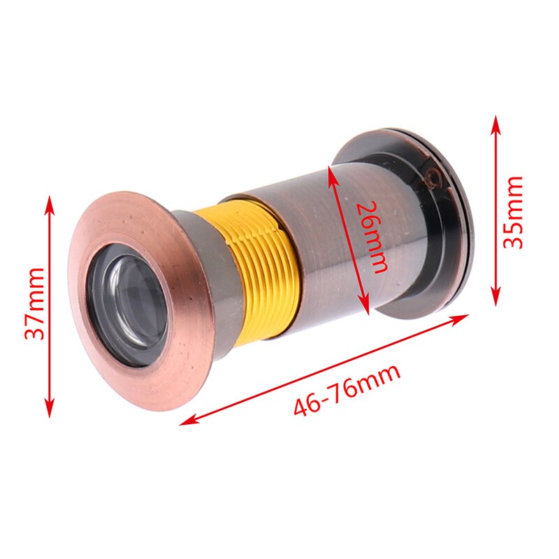 Forda 200 Degree 16-26mm Glass Lens Wide Angle Peephole Door Viewer