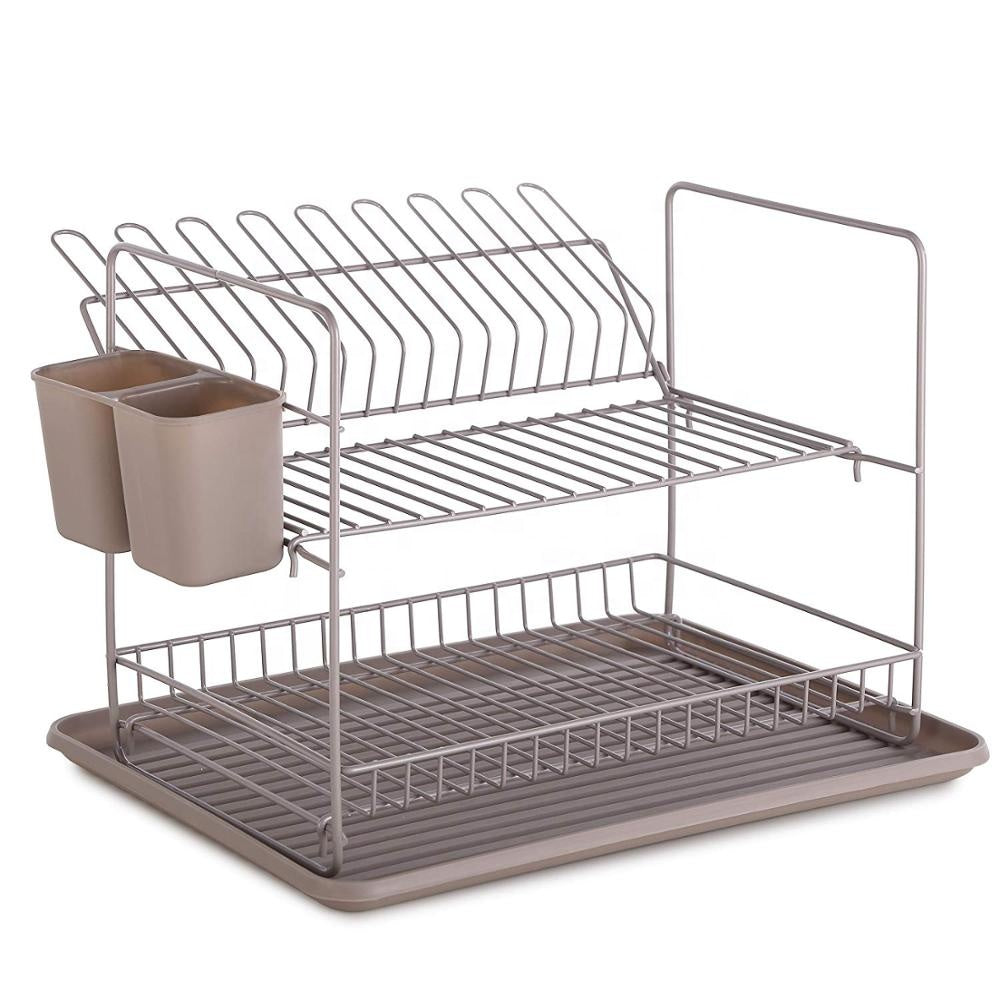 Forda 2 Tier Kitchen Wire Shelf Utensil Holder Over the Sink Dish Rack