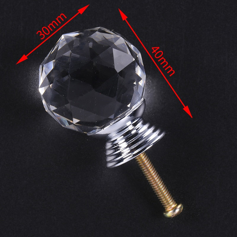 Forda Round Diamond Cupboard Crystal Cabinet Knobs