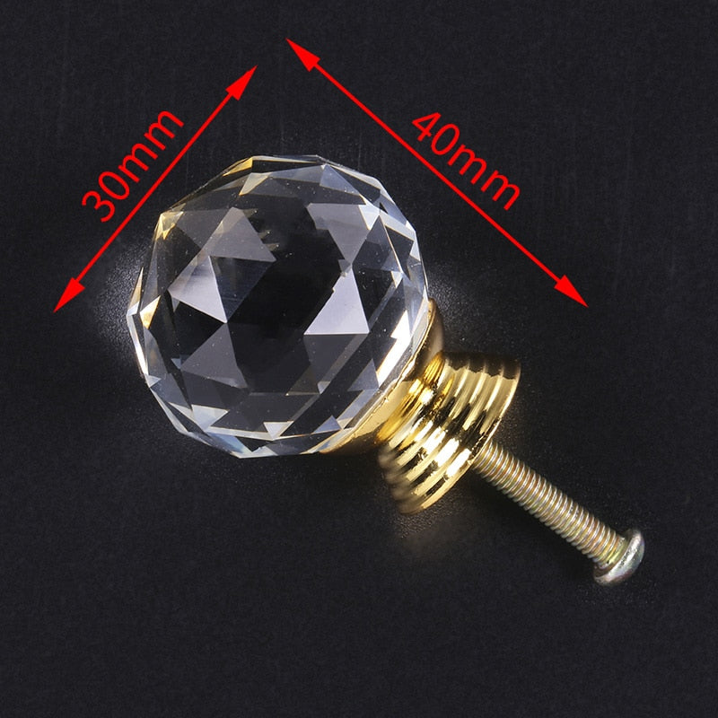 Forda Round Diamond Cupboard Crystal Cabinet Knobs