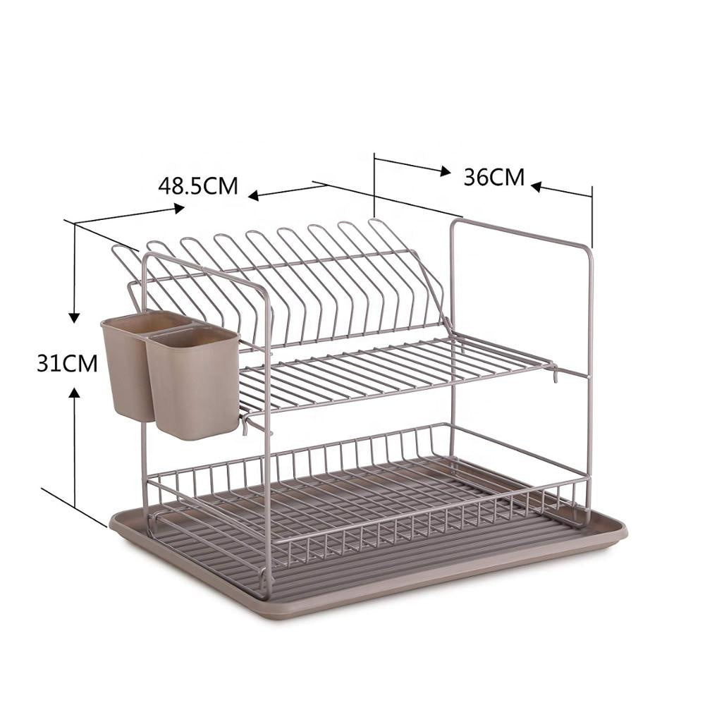 Forda 2 Tier Kitchen Wire Shelf Utensil Holder Over the Sink Dish Rack