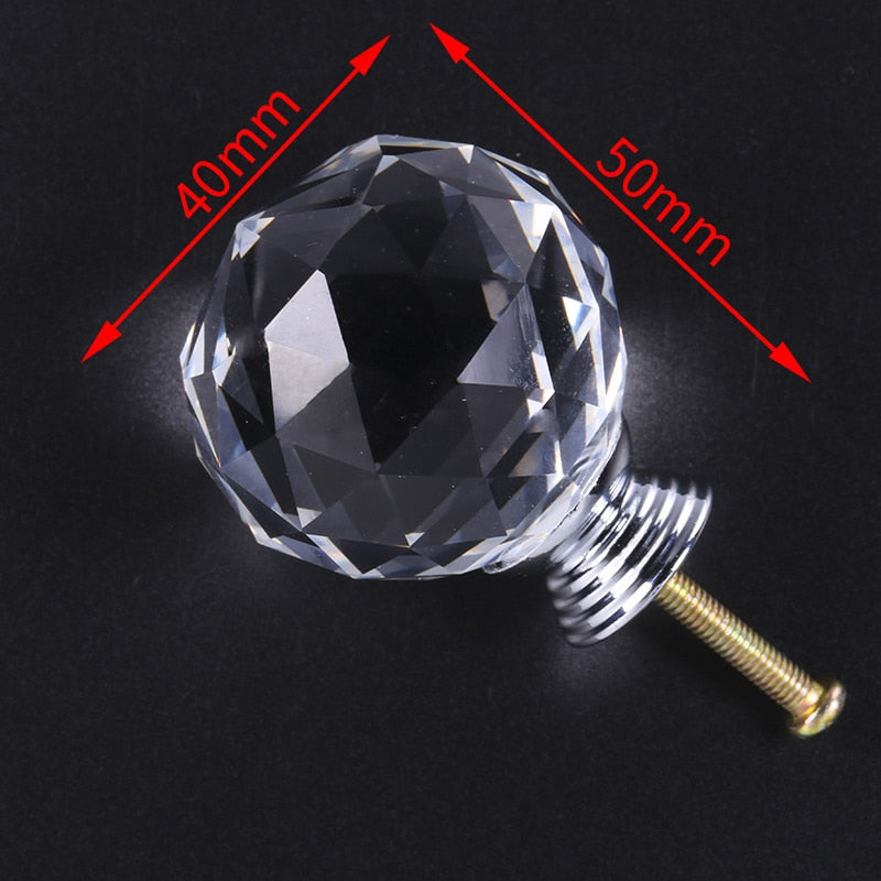 Forda Round Diamond Cupboard Crystal Cabinet Knobs