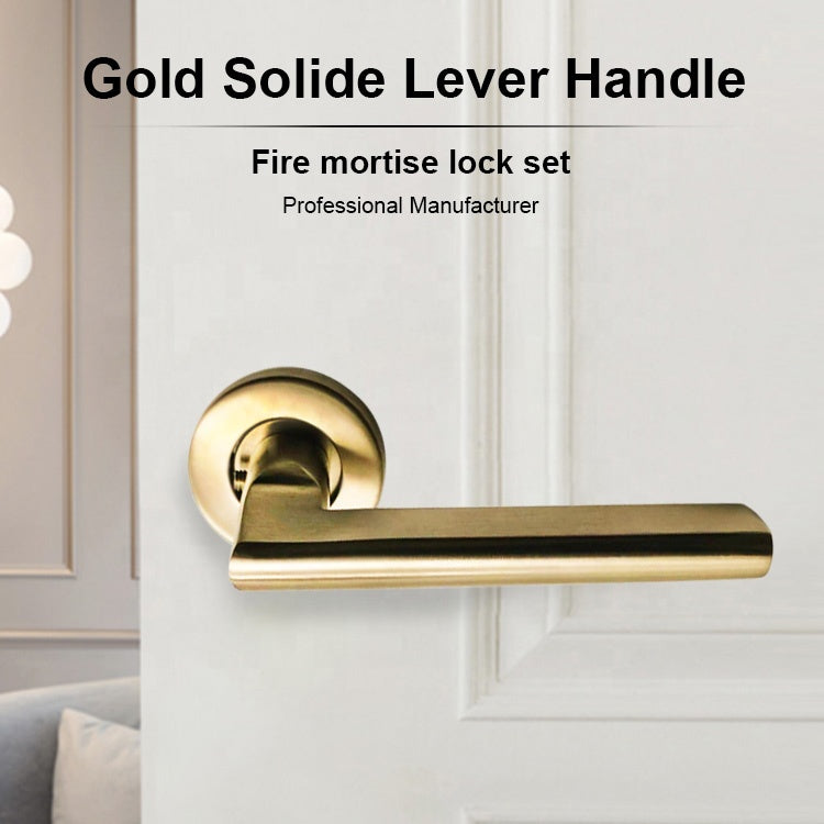 Forda Stainless Stee Gold Interior Bedroom Fire Mortise Lever Handle Lock