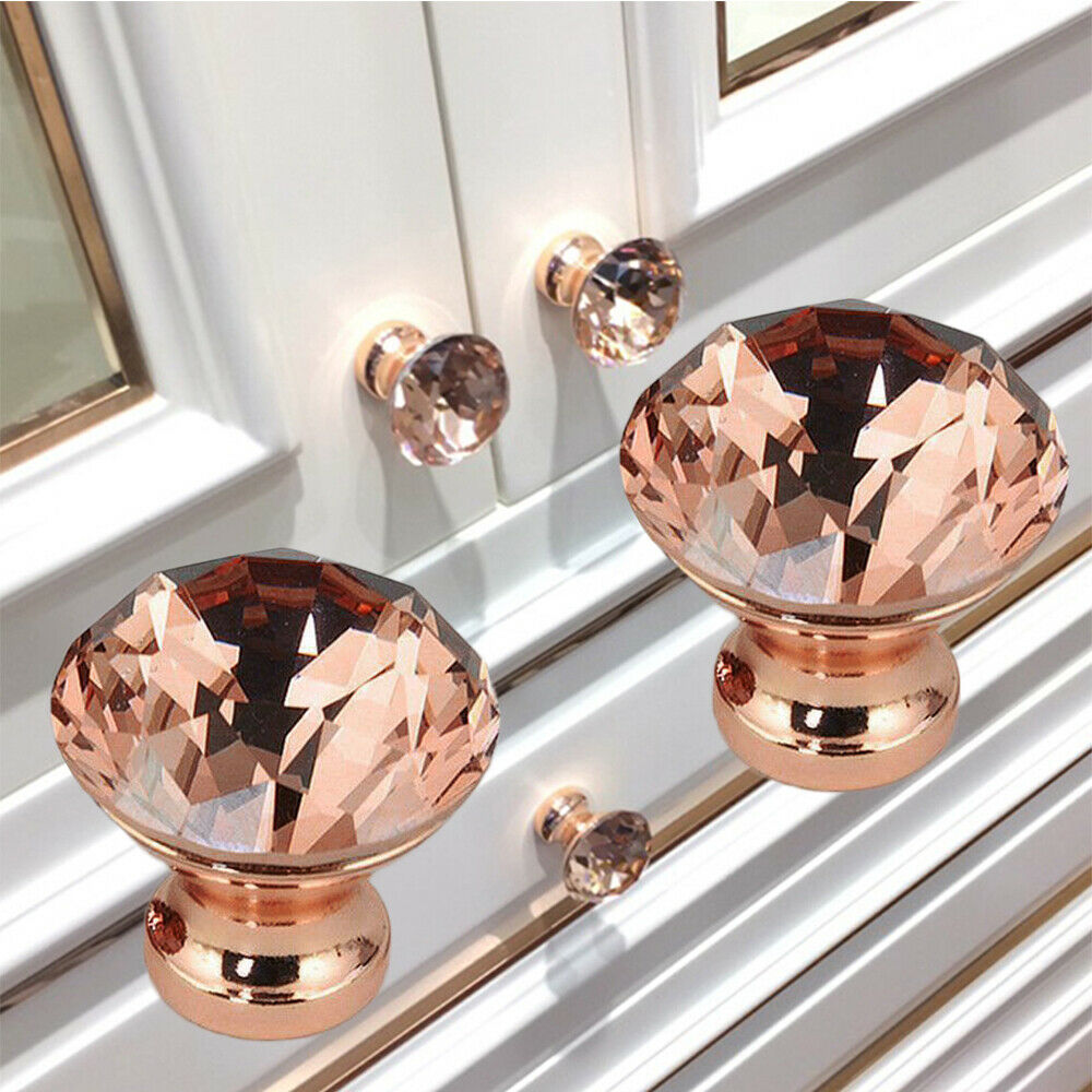 Forda Diamond Bathroom Vanity Crystal Drawer Knobs