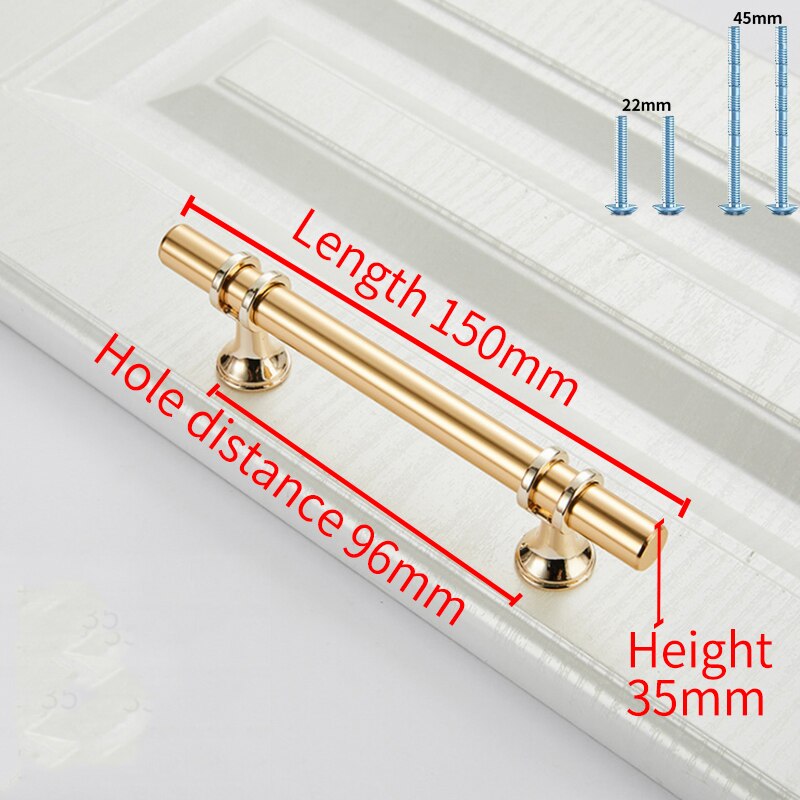 Forda Aluminium Alloy Black Gold Wardrobe Cabinet Pull Handles