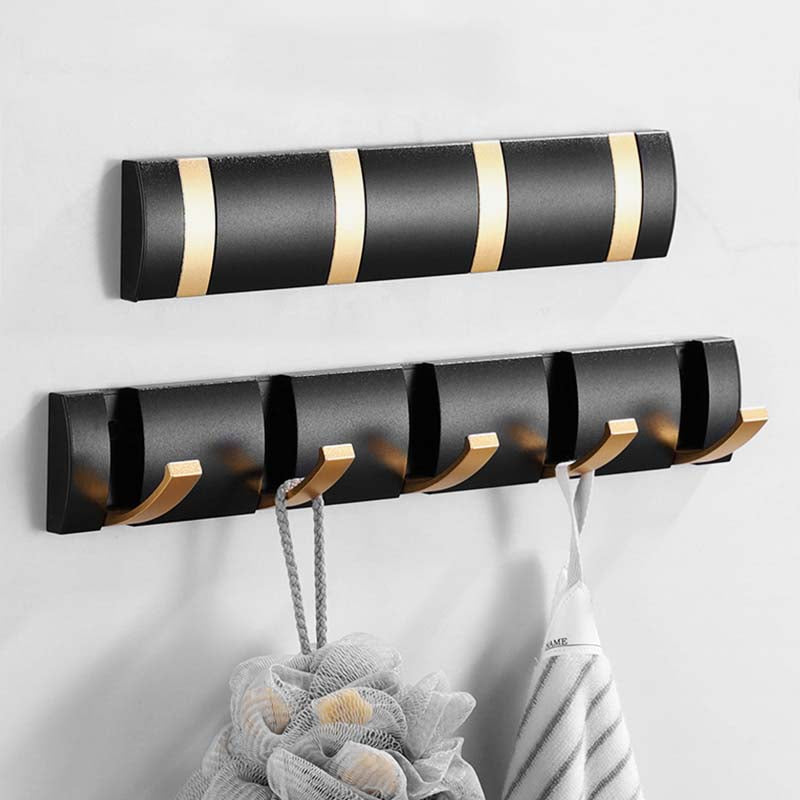 Forda Aluminium Gold Folding Wall Mounted Coat Hooks