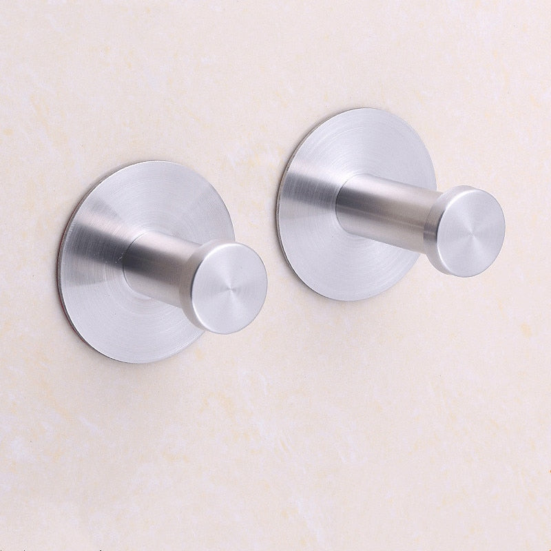 Forda Stainless Steel Self Adhesive Wall Mount Bedroom Single Coat Hooks