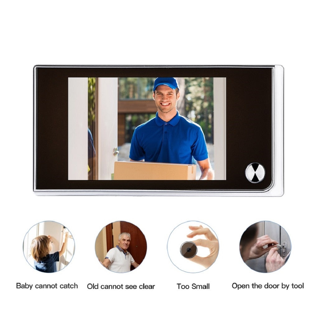 Forda 3.5 Inch Visual Video Camera Monitor Doorbell 120 Degree Front Door Viewer