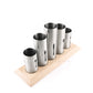 Forda Stainless Steel 5pcs Countertop Flatware Organizer Caddy With Wood Base