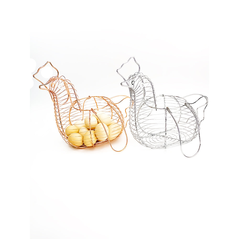 Forda Chiken Metal Wire Egg Storage Basket with Handle