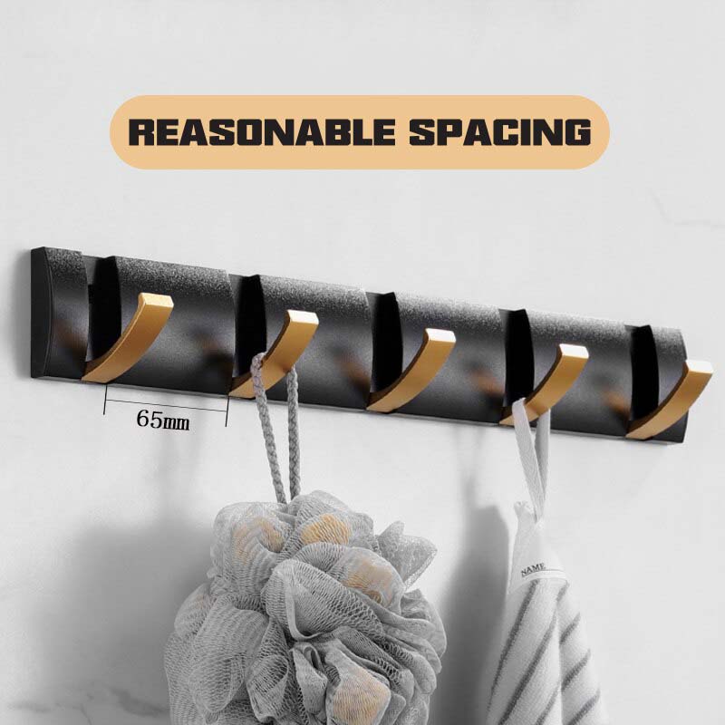 Forda Aluminium Gold Folding Wall Mounted Coat Hooks