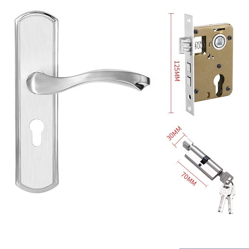 Forda Stainless Steel Interior Wooden Door Plate Handle and Lock