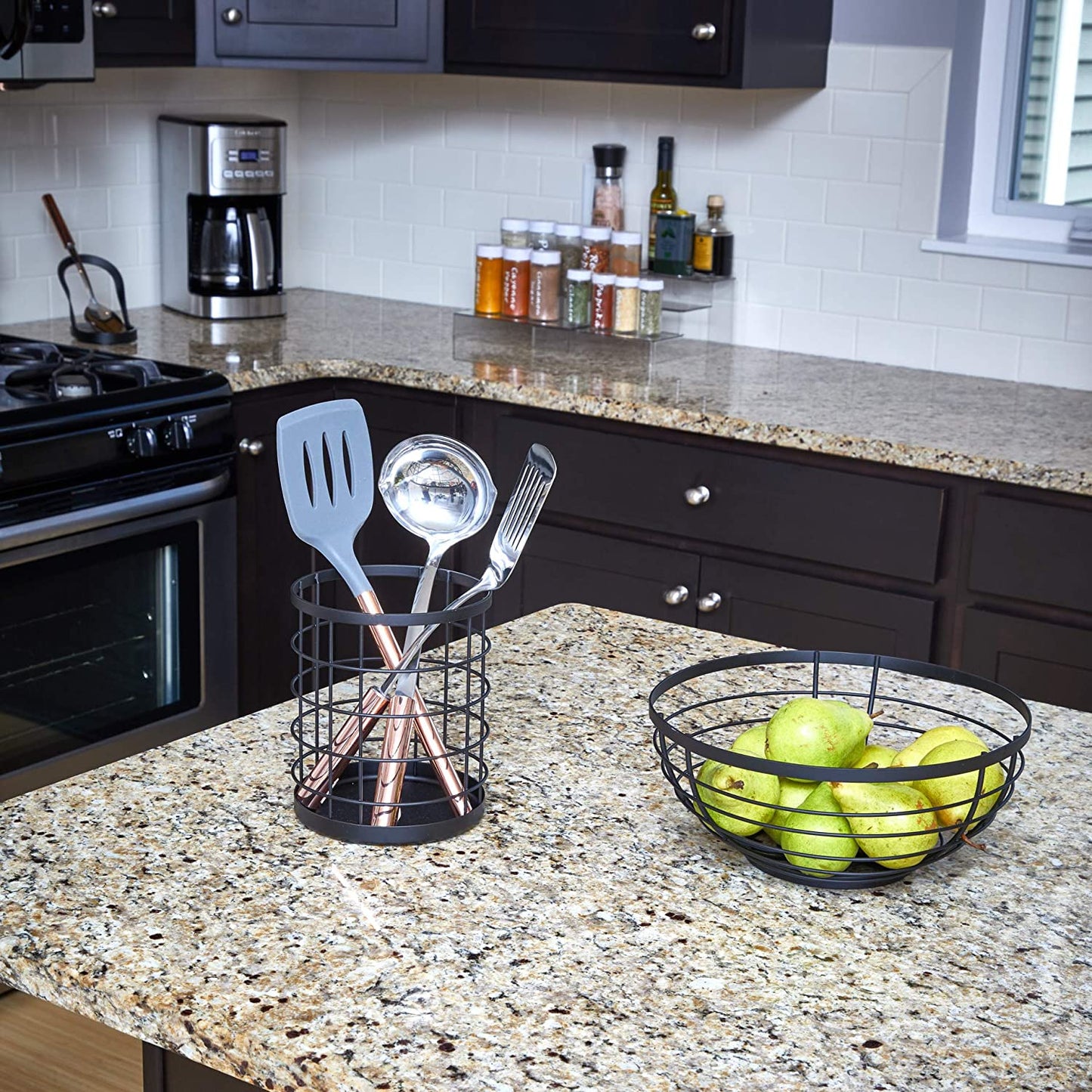 Forda Kitchen Utensil Holder Round Countertop Organizer