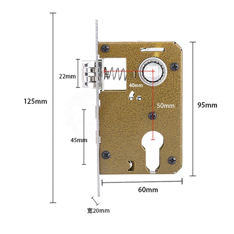 Forda Stainless Steel Interior Wooden Door Plate Handle and Lock