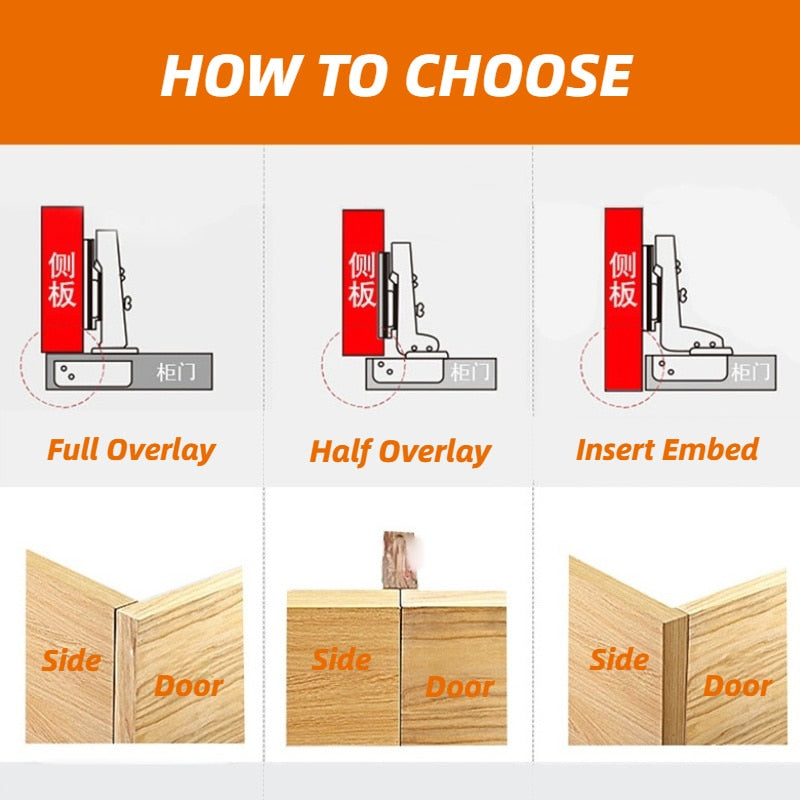 Forda Stainless Steel Damper Buffer Overlay Cabinet Hinges