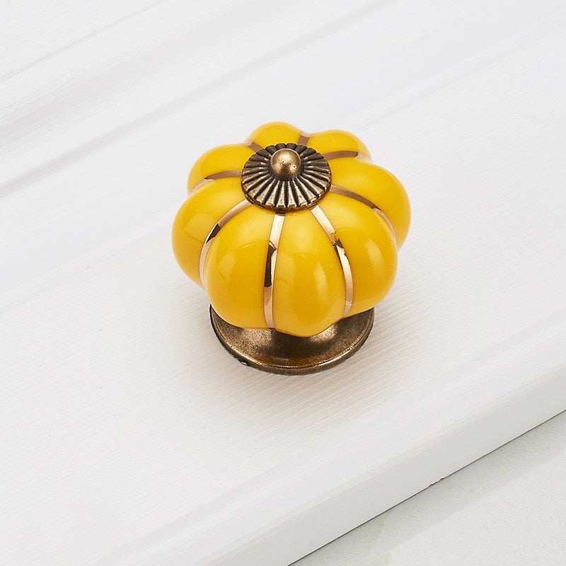 Forda Pumpkin 40mm Single Hole Ceramic Drawer Knobs