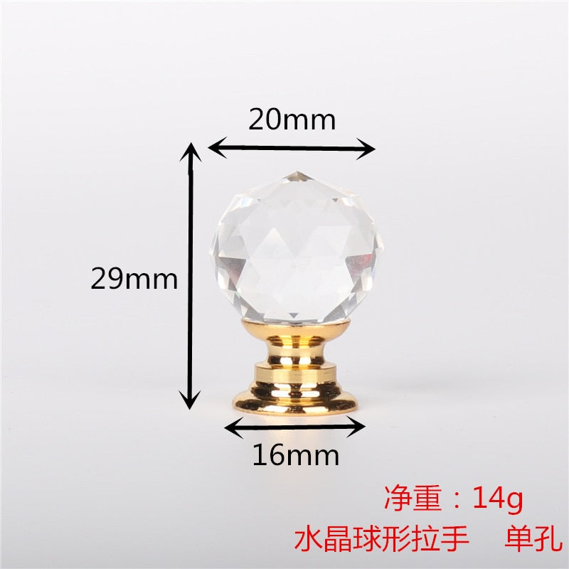 Forda Glass Cupboard Drawer Kitchen Ball Crystal Knobs