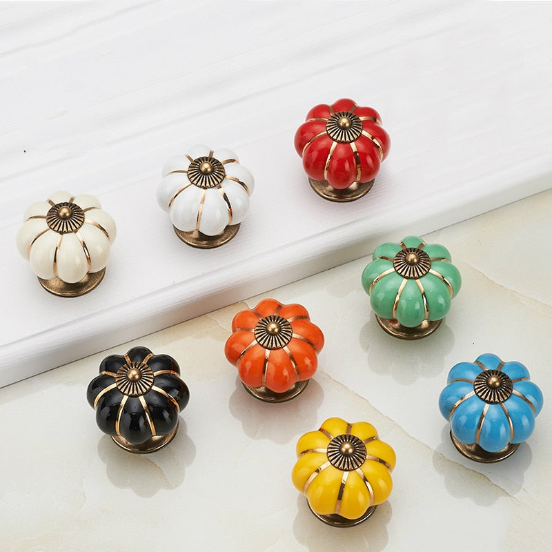 Forda Pumpkin 40mm Single Hole Ceramic Drawer Knobs