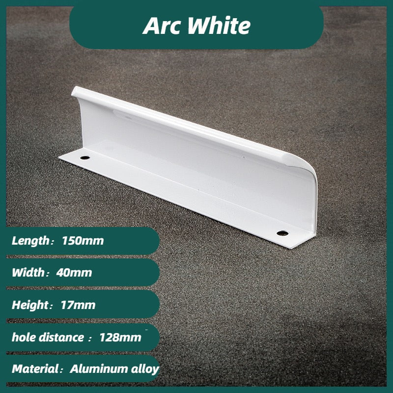 Forda Aluminum Alloy White Hidden Long kitchen cabinet door handles