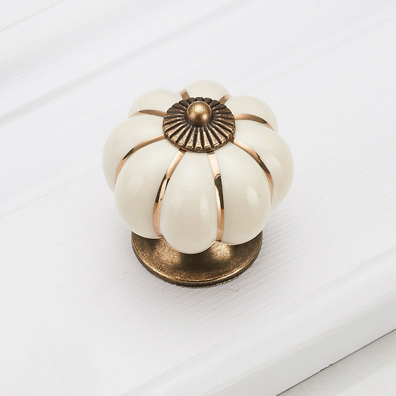 Forda Pumpkin 40mm Single Hole Ceramic Drawer Knobs