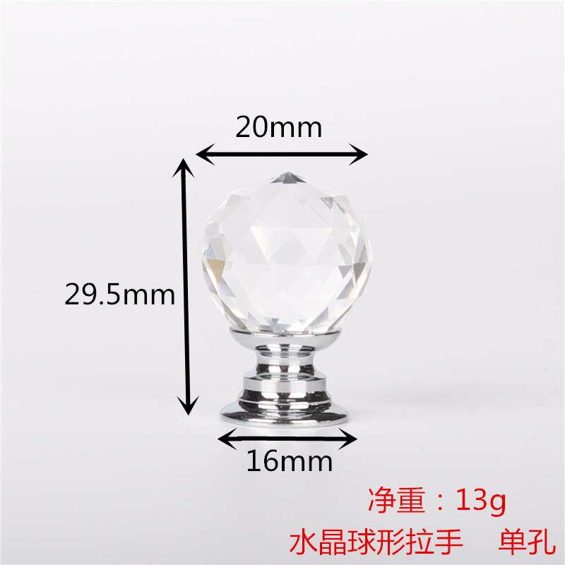 Forda Glass Cupboard Drawer Kitchen Ball Crystal Knobs