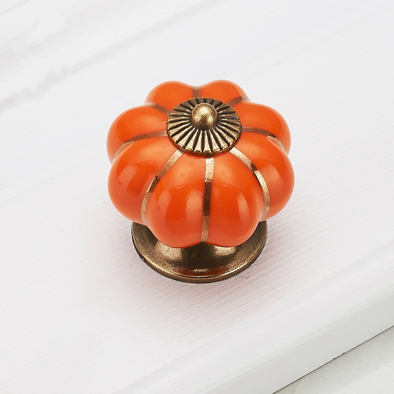 Forda Pumpkin 40mm Single Hole Ceramic Drawer Knobs