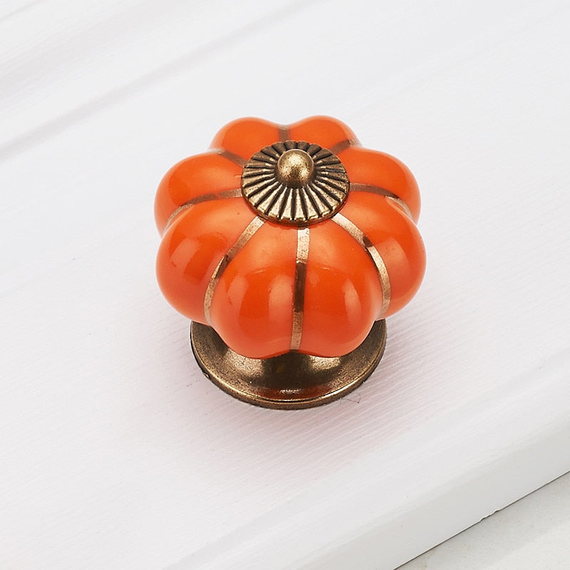 Forda Pumpkin 40mm Single Hole Ceramic Drawer Knobs