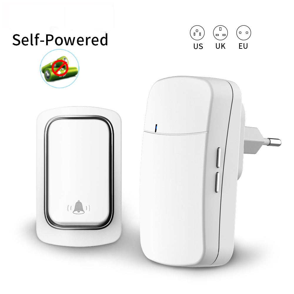 Forda Wireless No Battery require Waterproof Self-Powered Ring Chime Door Bell