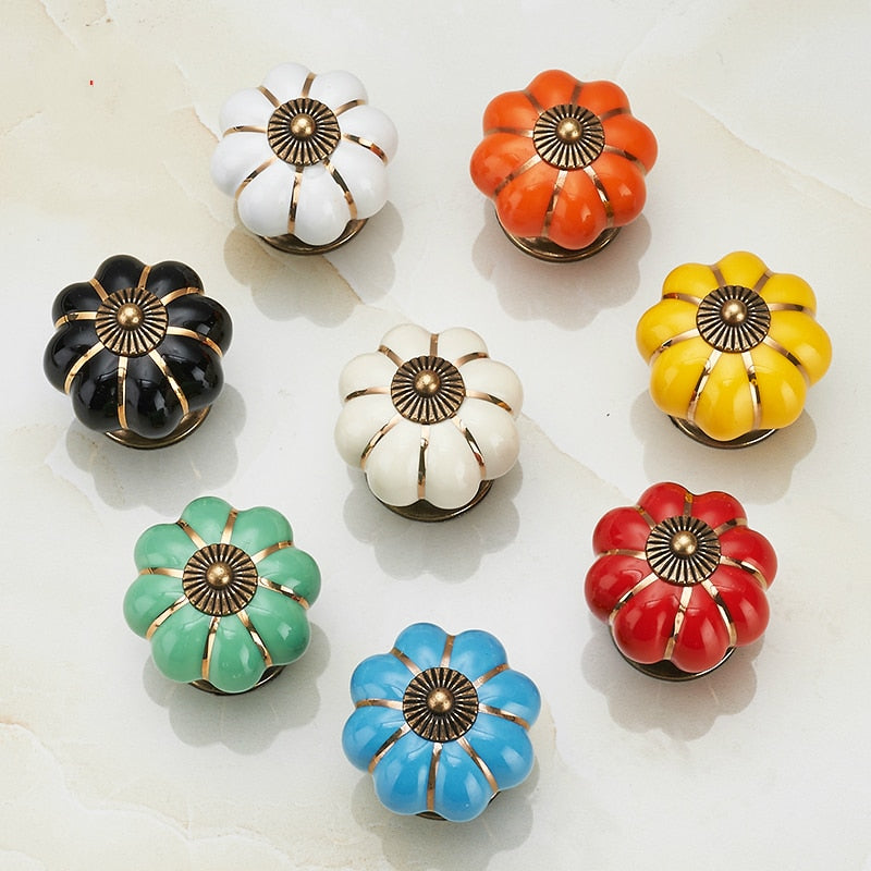 Forda Pumpkin 40mm Single Hole Ceramic Drawer Knobs