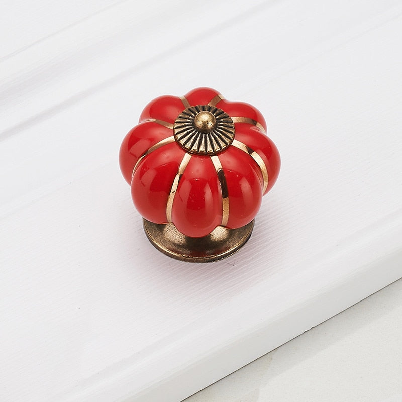 Forda Pumpkin 40mm Single Hole Ceramic Drawer Knobs