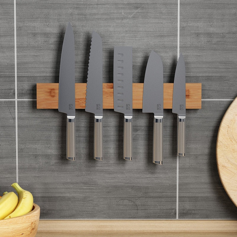 Forda Powerful Wall Mount Wooden Strip Magnetic Knife Holder Tools