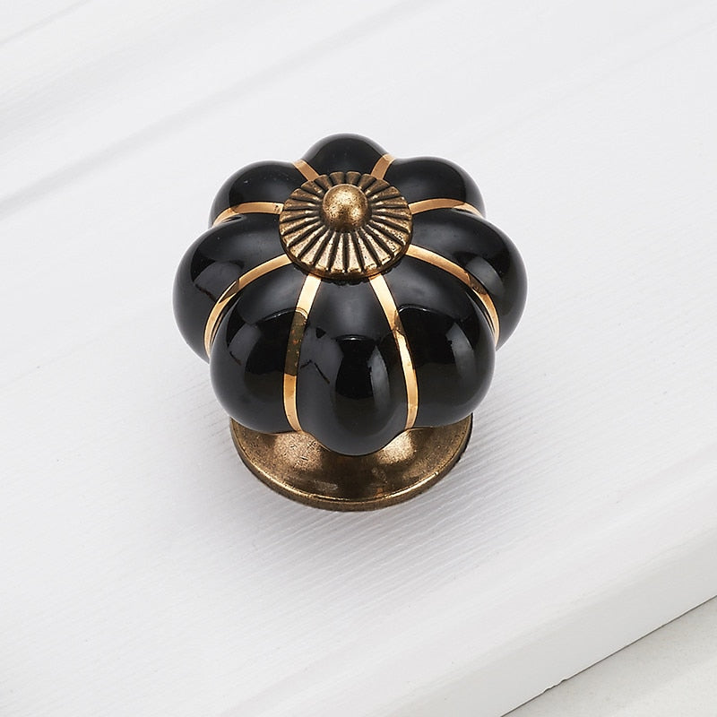 Forda Pumpkin 40mm Single Hole Ceramic Drawer Knobs