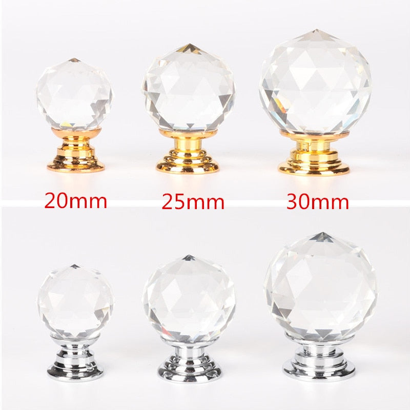 Forda Glass Cupboard Drawer Kitchen Ball Crystal Knobs